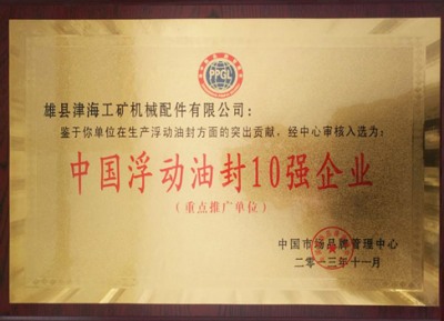 中國浮動油封10強企業(yè)